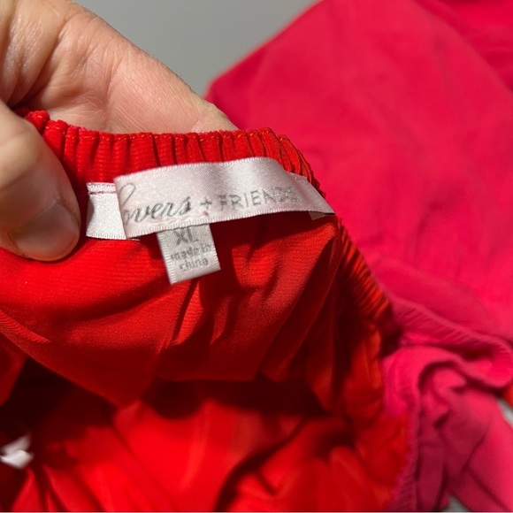 Lovers + Friends Red Off-The-Shoulder Maxi Dress Size XL Slit Elegant Glamorous - Picture 3 of 14